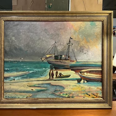 K. Bechstein, Seascape, Oil on Board