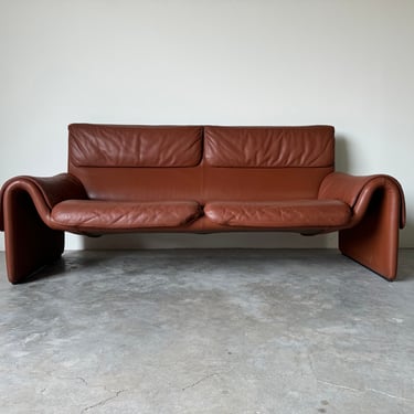 De Sede Ds-2011 Post Modern Brown Leather Loveseat 