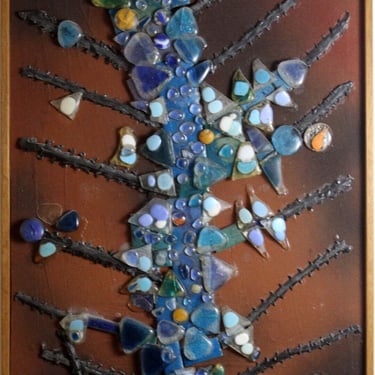 H.J. Goodman Gems of the Sea 1964 Signed Mid Century Modern Mosaic Wall Art 
