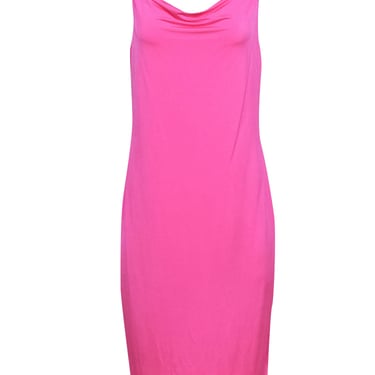 L'Agence - Hot Pink Spaghetti Strap Midi Slip Dress Sz 10