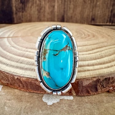 MERLE HOUSE NAVAJO Turquoise and Sterling Silver Ring | Handmade Navajo | Native American Southwestern Jewelry | Size 5 