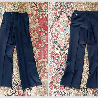 Vintage 1975 US Navy navy trousers, button bib front | navy blue wool pants, men’s S 