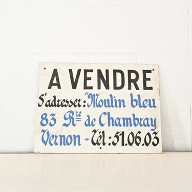 antique french hand painted sign