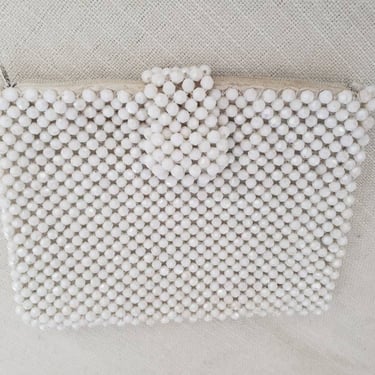 Vintage pearl beaded small evening bag clutch purse Bridal purse 