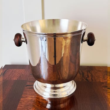 Vintage Christofle Silverplate Champagne/ Wine Bucket with Wood Handles