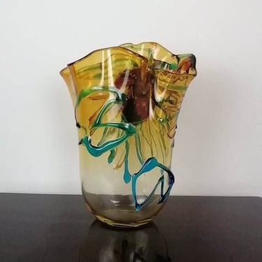 Murano vase Enrico Camozzo / vintage Murano / Italy / Venice / 80s / Murano design / 