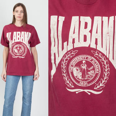 90s University Of Alabama T Shirt - Men's Medium, Women's Large | Vintage Crimson Graphic College Tee 