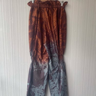 Issey Miyake copper cotton blend ombre flare trouser 