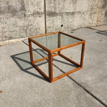 Vintage Teak Cube Side Table by Kai Kristiansen 