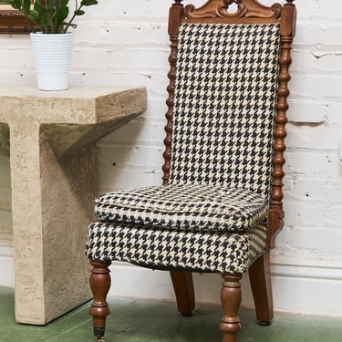 Antique Accent Chair in Houndstooth