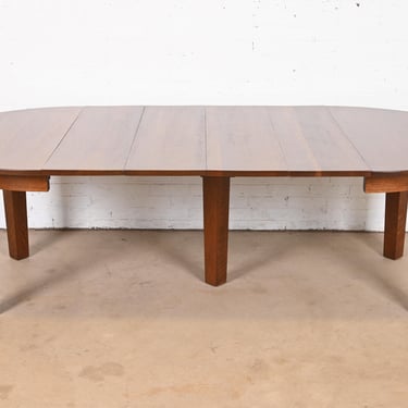 Signed Gustav Stickley Antique Mission Oak Arts &#038; Crafts Extension Dining Table, Newly Restored