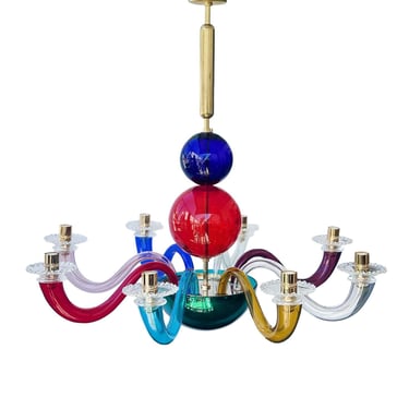 Modern Multicolor Murano Glass Chandelier by Gio Ponti for Venini, Italy, 2012.