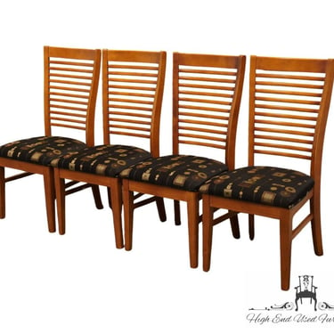 Set of 4 BASSETT FURNITURE Cherry Contemporary Mission Style Dining Side Chairs 