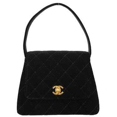 Chanel 1997-1999 Black Velvet Handbag