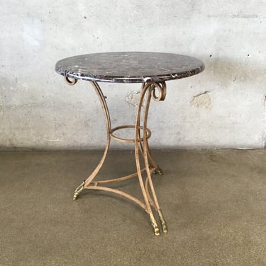 Marble Top &amp; Metal Base Side Table