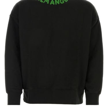 Palm Angels Man Black Cotton Sweatshirt