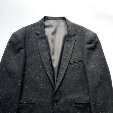 Vintage Spencer Paris Black Atomic Flecked 2 Piece Rockabilly Suit. Size 42R/30W 