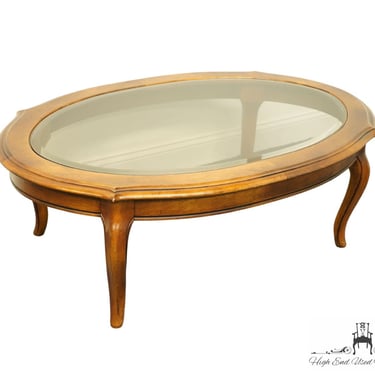 ETHAN ALLEN Country French Collection 48" Oval Accent Glass Top Coffee Table 26-8301 