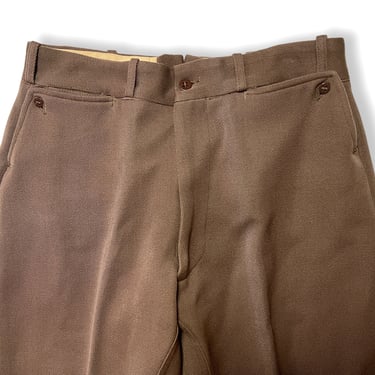 Vintage 1950s Wool Gabardine WESTERN Trousers ~ measure 29 x 31.5 ~ Pants ~ Talon Zipper ~ Rockabilly / Cowboy ~ Riding 