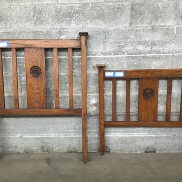 Cutesy Oak Headboard & Footer (Seattle)