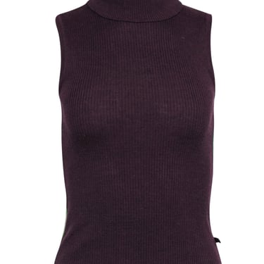 Dolce &amp; Gabbana - Purple &amp; Green Sleeveless Turtleneck Sweater Sz 4