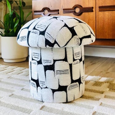 Mushroom Ottoman in "Parlay" Specialty Fabric 