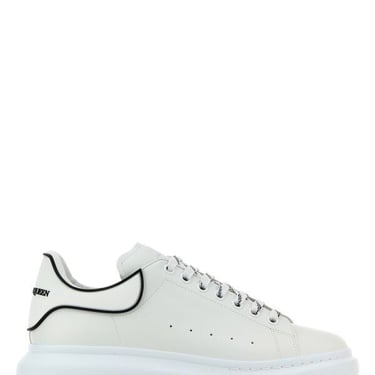 Alexander Mcqueen Men White Leather Sneakers With White Leather Heel