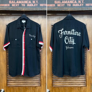 1950s bowling shirt, lancer california, vintage mens shirt