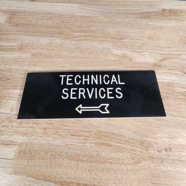 Vintage Technical Services Plastic Magnetic Sign 