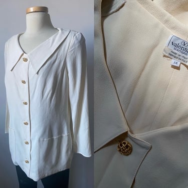Vintage Valentino Shirt Jacket in Cream and Gold 