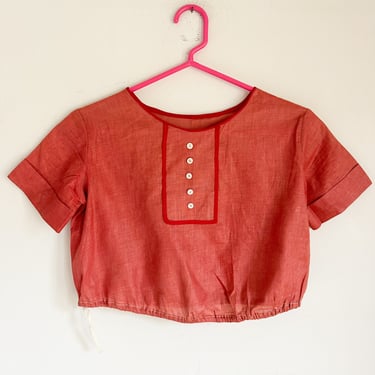 Vintage 1920s Rusty Coral Costume Top / XXS 