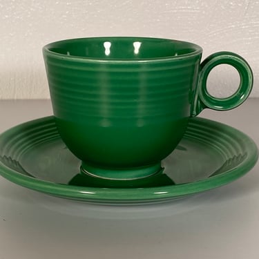 Fiestaware Medium Green Cup and Saucer 
