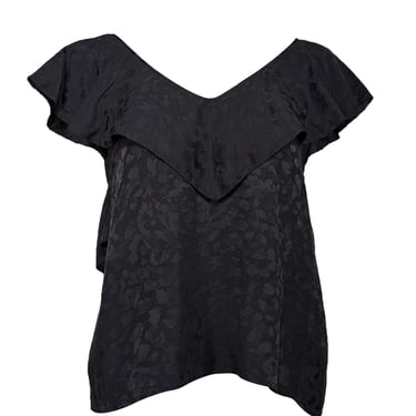 Zadig & Voltaire - Black Leopard Silk Jacquard Top Sz S