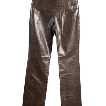 2000S Chanel Brown Leather 2002 Pants Nwt 