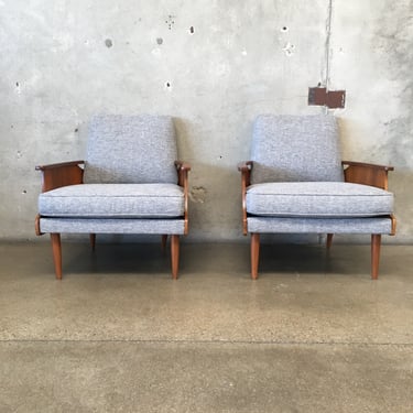 Pair of Vintage Lounge Chairs By Frank and Son w/Bentwood Arms