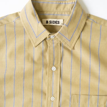 Nolan Shirt in Khaki Yarn Dye Stripe