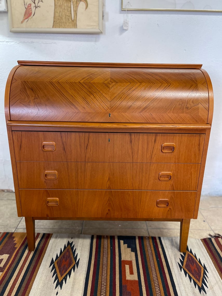 Swedish Teak Roll Top Desk by Egon Ostergaard for Svensk | Urban Goods ...