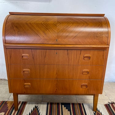 Swedish Teak Roll Top Desk by Egon Ostergaard for Svensk Mobelindustri