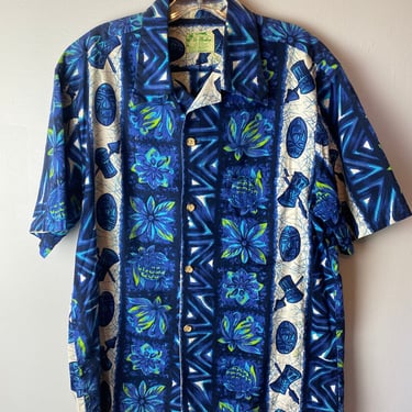 Ui MaiKai Hawaiian shirt Men’s 1960’s 100% cotton Made in Hawaii size Medium 