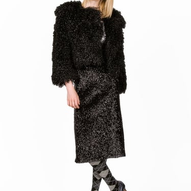 Anna Sui Faux Curly Lamb Fur Jacket