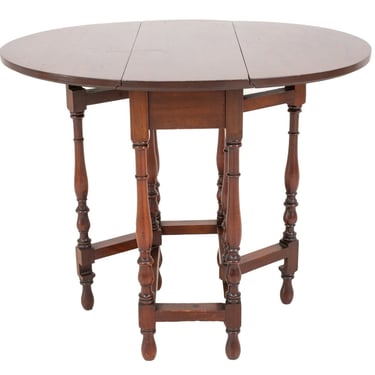William &amp; Mary Style Mahogany Drop Leaf Low Table