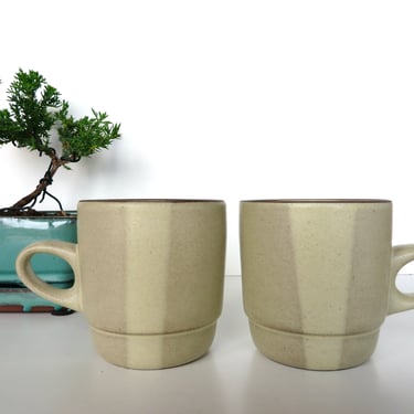 Vintage Heath Ceramics Mug In Birch, Edith Heath Ceramics, Rim Line Stacking Coffee Cup - 3 available 