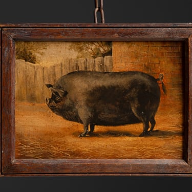 Folk Art Pig Painting