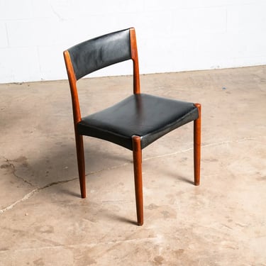 Mid Century Danish Modern Dining Chair Randers Solid Teak Black Rosewood Vintage