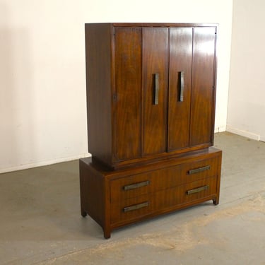 Mid-Century Modern Asian Gentleman's Tall Chest on Chest by Heritage 