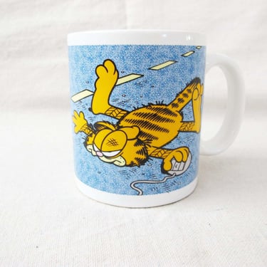 Vintage 90s Garfield Coffee Mug - I'm Roadkill On The Information Super Highway  -  Computer Tech Gift For Best Friend Coffee Lover 