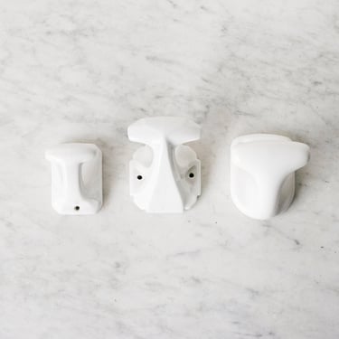 Trio of Vintage Porcelain Towel Hooks