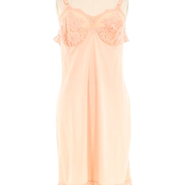 Peach Overdyed Lace Trimmed Slip Dress