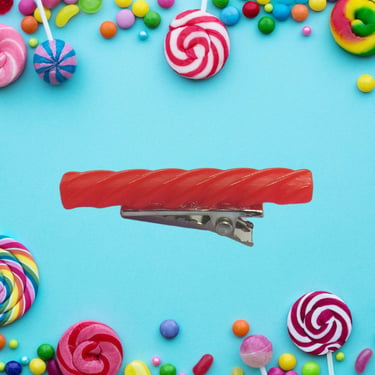 Licorice Hair Clip Red Candy Barrette 