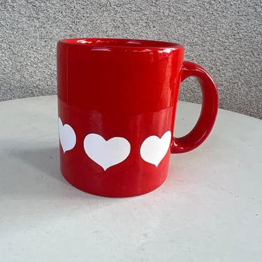 Vintage Waechterbach red white heart mug 